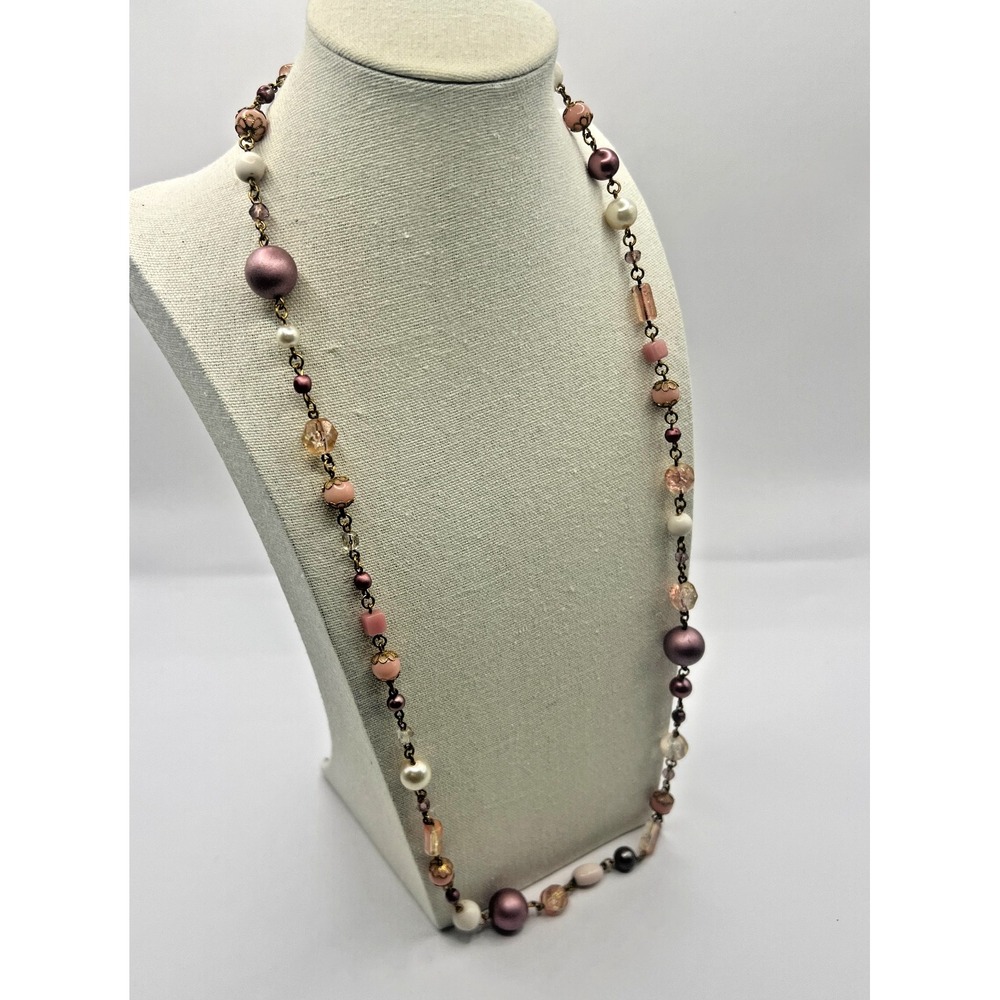 Pink Statement Necklace Bundle Teardrop & Beaded … - image 4